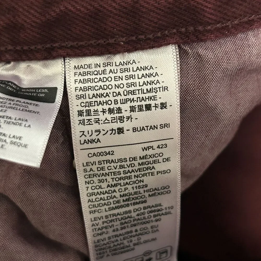 Levi's 501 Mens Jeans 32x30 Burgundy Denim  A1959-0049 Used 90's style